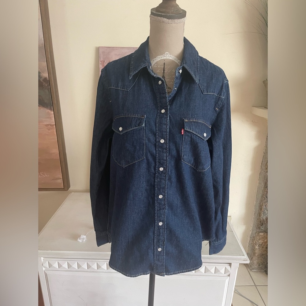 Levi's Blue Denim Button Down Shirt